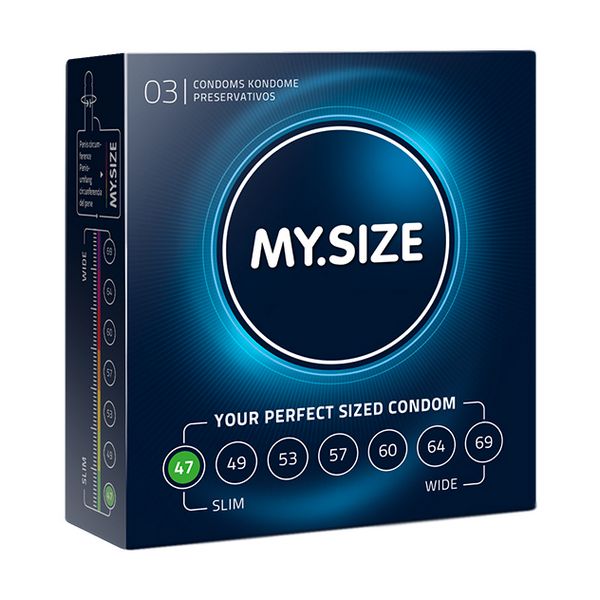 Natural Latex Condom 47 Width 3 pcs MY.SIZE 20114