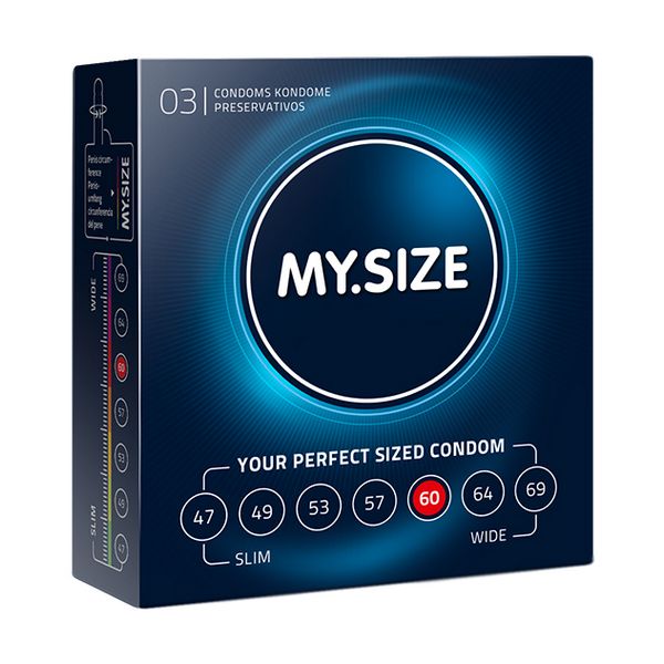 Natural Latex Condom 60 Width 3 pcs MY.SIZE 20152