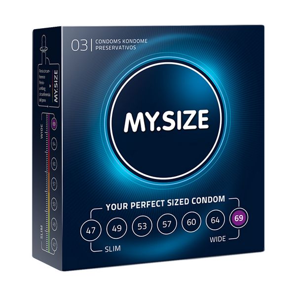 Natural Latex Condom 69 Width 3 pcs MY.SIZE 20183